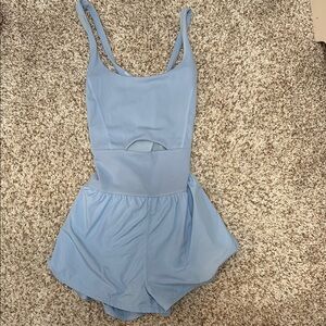 Free People Sky Blue Cross-Back Romper women’s small